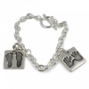 Single Chunky Footprint Charm Bracelet